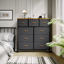YITAHOME Kommode mit 9 Schubladen Stoff Industrial Stil