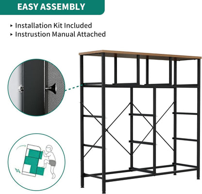 YITAHOME Kommode mit 9 Schubladen Stoff Industrial Stil 100cm Kühlgrau