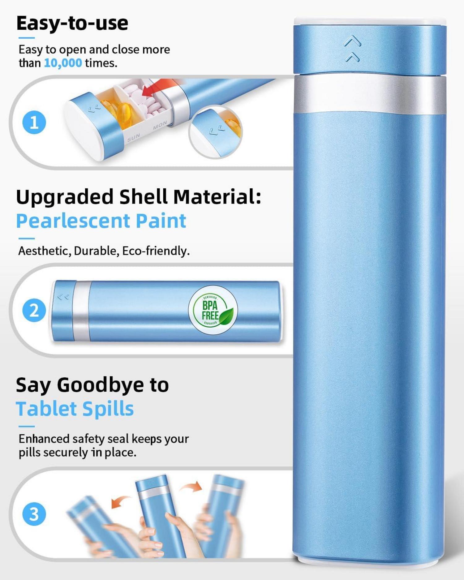 Wöchentlicher Pillen-Organizer BPA-frei, 7 Tage, Reise-Pillendose