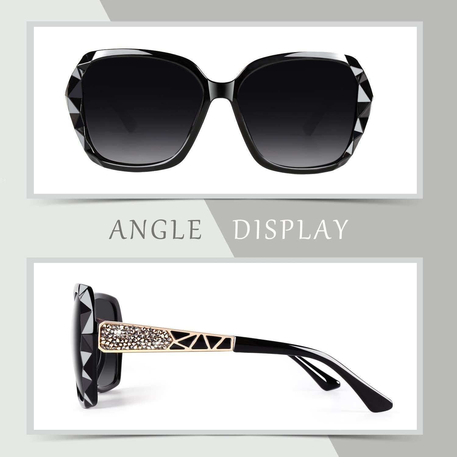 Oversized Polarisierte Sonnenbrille UV400 Damen Elegant Classic