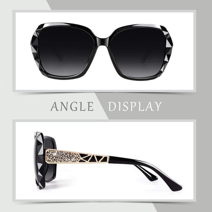 Oversized Polarisierte Sonnenbrille UV400 Damen Elegant Classic