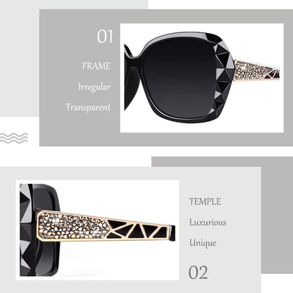 Oversized Polarisierte Sonnenbrille Damen UV400 Elegant Klassisch GM-1C86-1