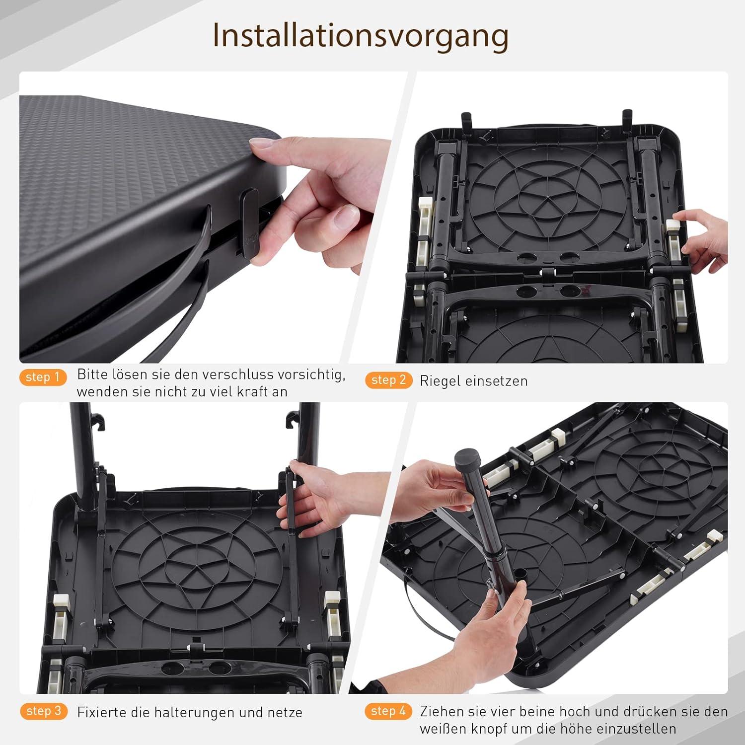 Kleiner Höhenverstellbarer Campingtisch für Outdoor-Aktivitäten