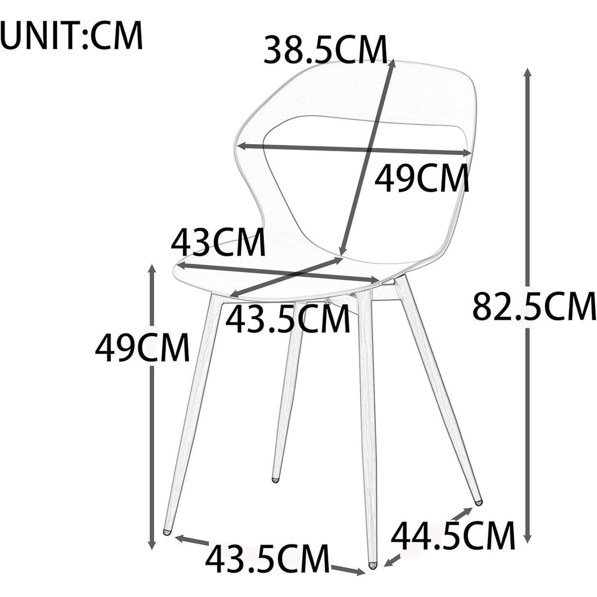 Moderner Esszimmerstuhl Set (8er) – Weiß & Natürliche Farbe