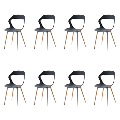 Moderner Esszimmerstuhl Set (8x) – Skandinavisch, Schwarz & Natürliche Farbe