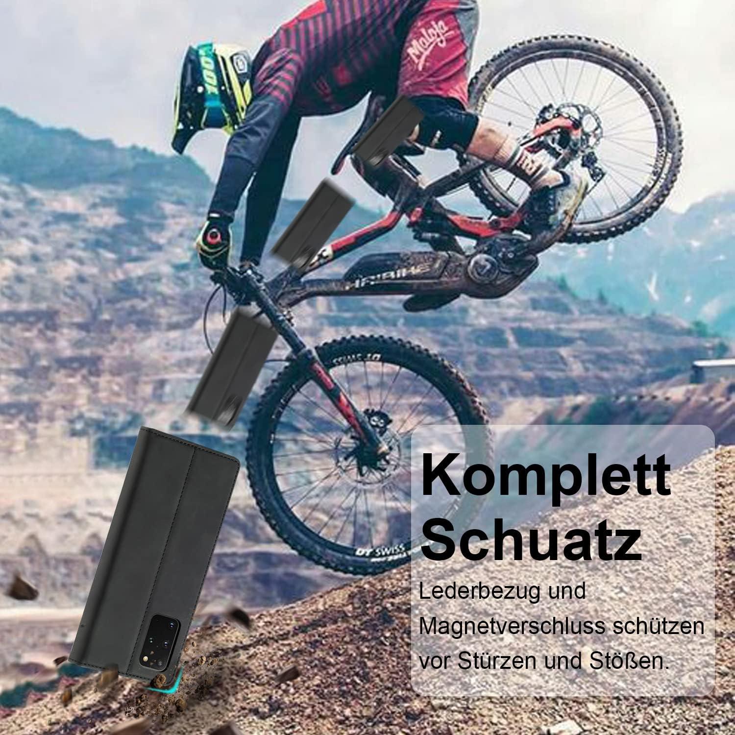 Samsung Galaxy S20 Plus Hülle Leder Klappbar Flip Wallet Case Schwarz