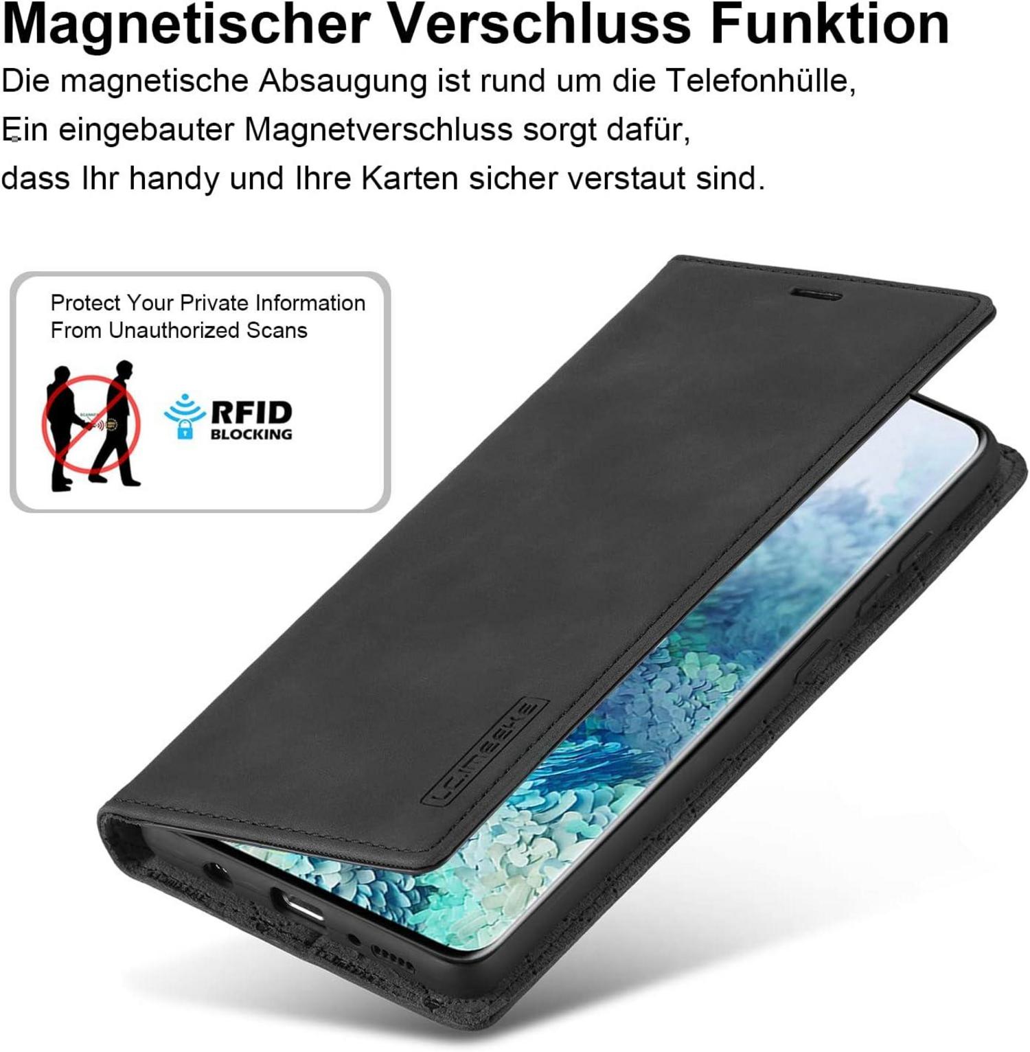 Handyhülle Samsung Galaxy S20 Plus Leder Flip Wallet mit Schutzfolie