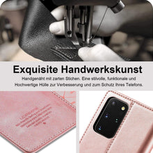Samsung Galaxy S20 Plus Hülle Leder Wallet mit Ständer Pink