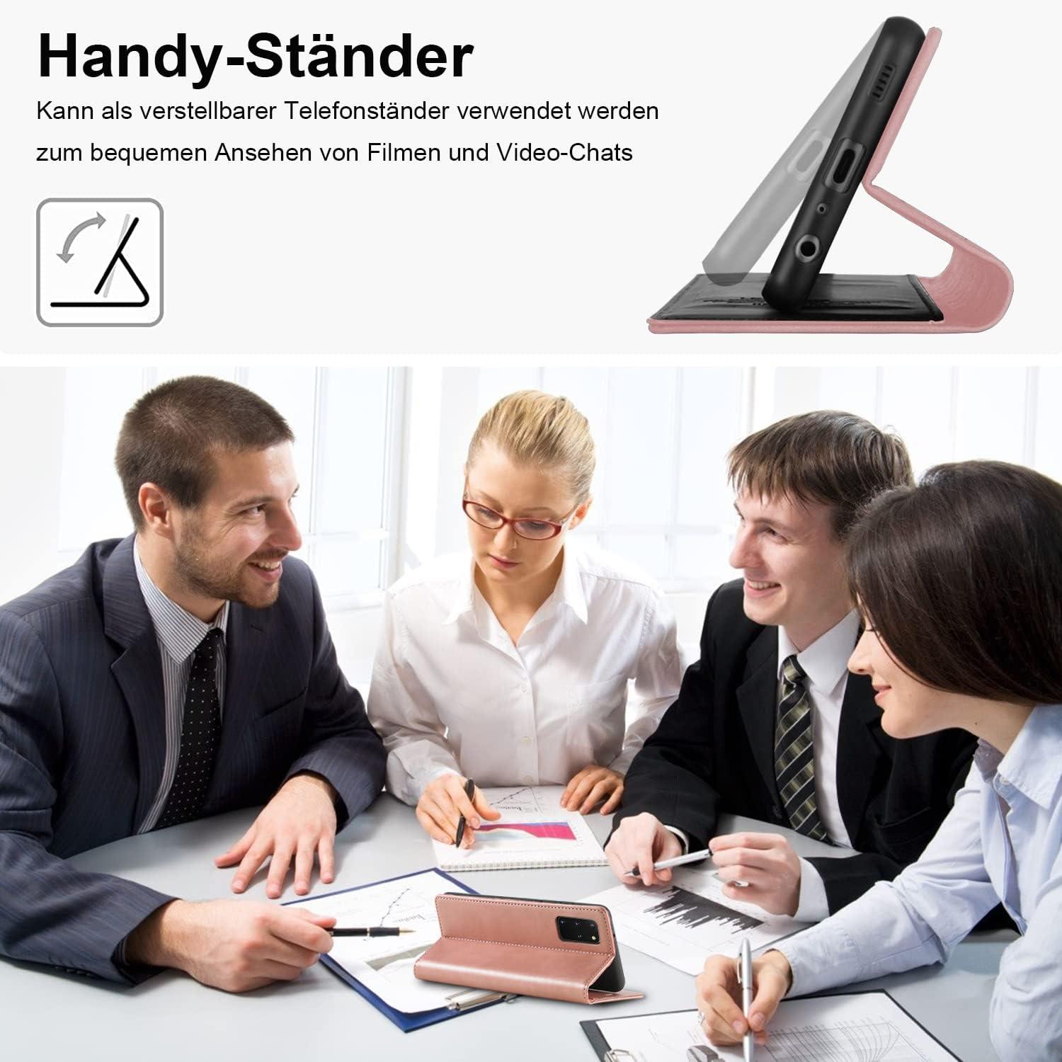 Samsung Galaxy S20 Plus Hülle Leder Flip Wallet Schutzhülle Pink