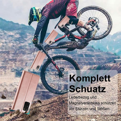 Samsung Galaxy S20 Plus Lederhülle mit Schutzfolie und Ständer