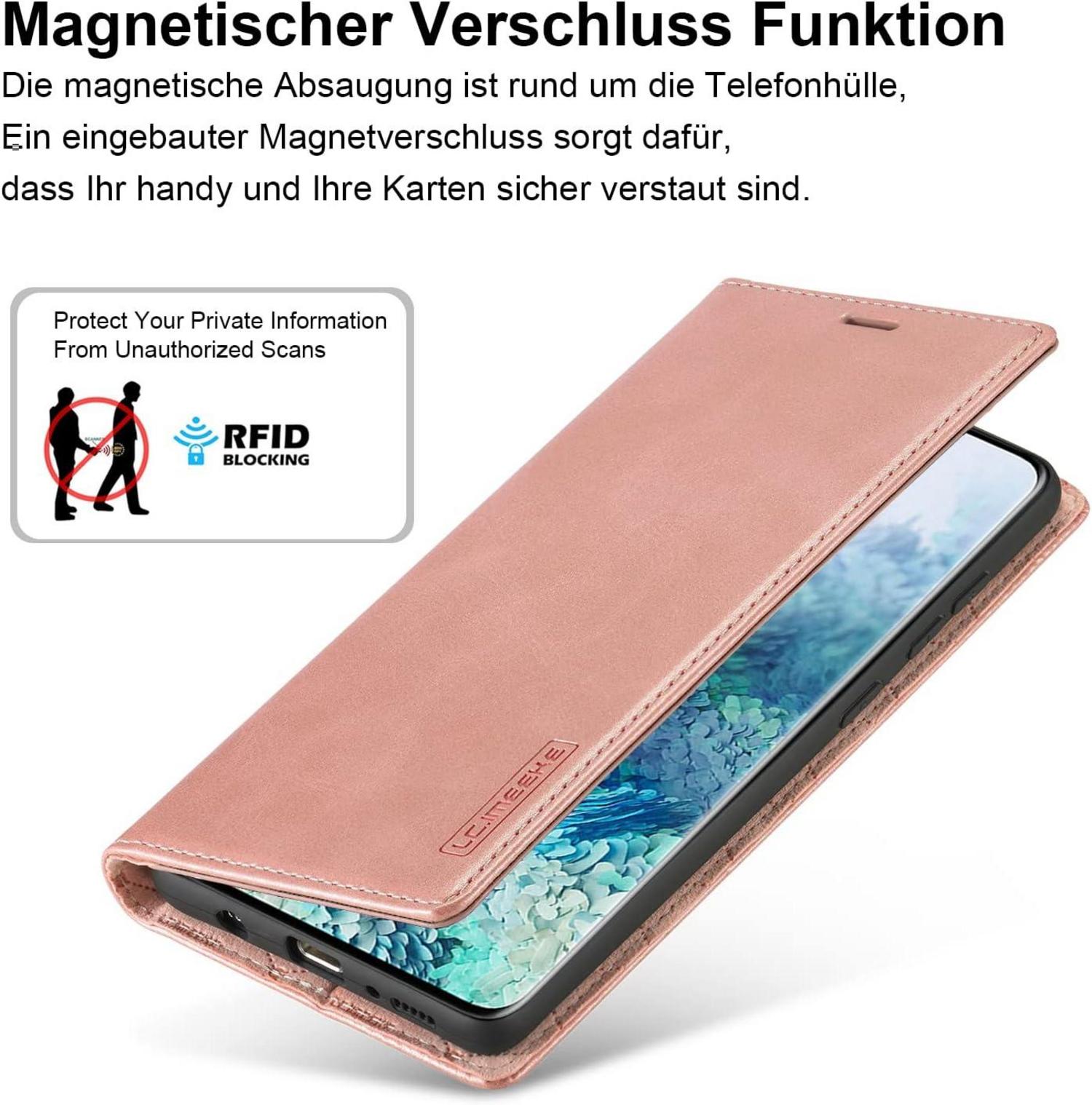 Handyhülle Samsung Galaxy S20 Plus Leder Wallet Schutzhülle Pink