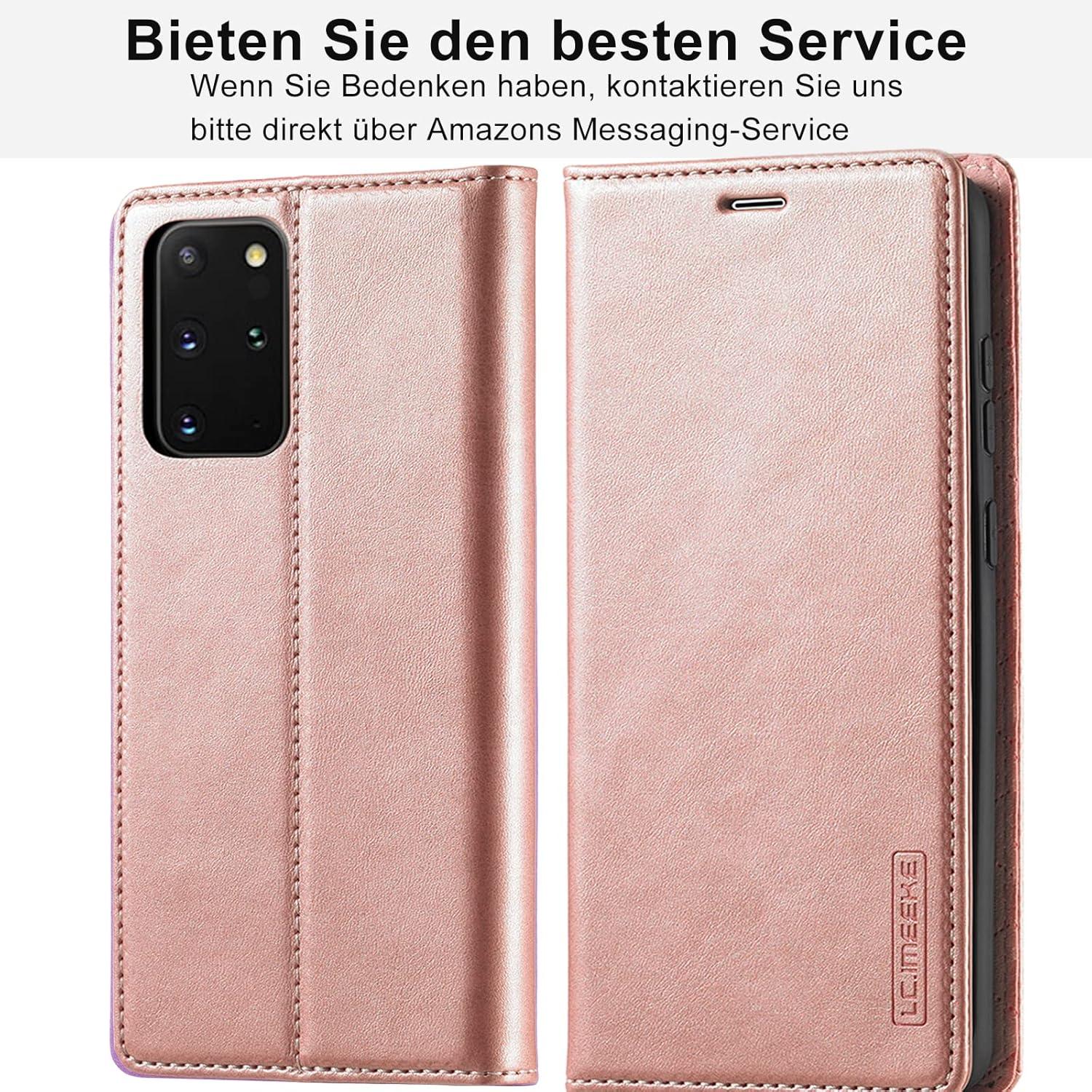 Samsung Galaxy S20 Plus Lederhülle mit Schutzfolie und Ständer