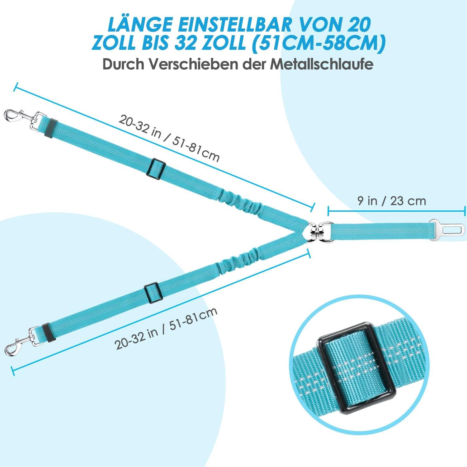 SlowTon Hund Auto Anschnallgurt 2 in 1 langlebig elastisch reflektierend