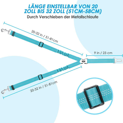 SlowTon Hund Auto Anschnallgurt 2 in 1 langlebig elastisch reflektierend