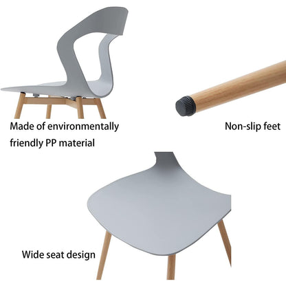 Moderner Esszimmerstuhl 6er-Set Grau & Natürliche Farbe