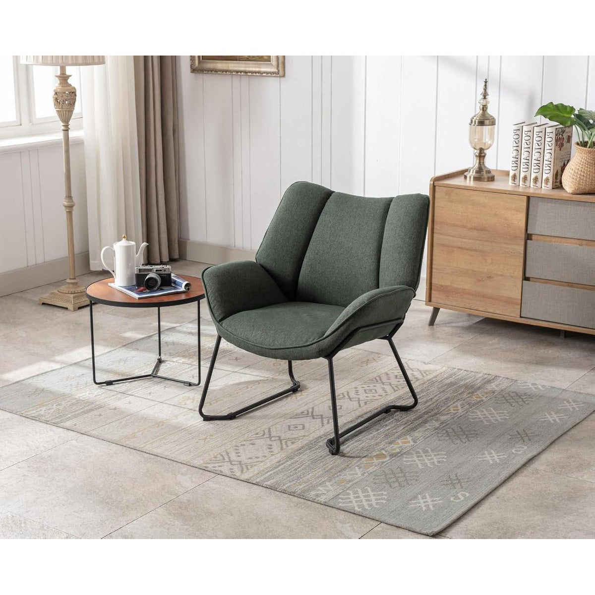 Leinen Loungesessel Grün – Modern & Bequem für Wohnzimmer & Balkon