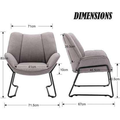 Leinen Loungesessel Grau – Modern & Bequem für Wohnzimmer/Balkon