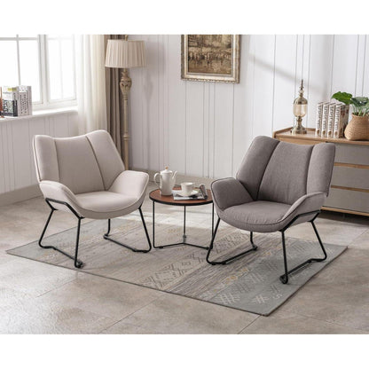 Leinen Loungesessel Grau – Modern & Bequem für Wohnzimmer/Balkon