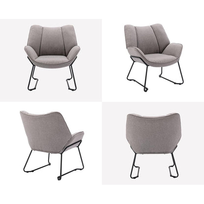 Leinen Loungesessel Grau – Modern & Bequem für Wohnzimmer/Balkon
