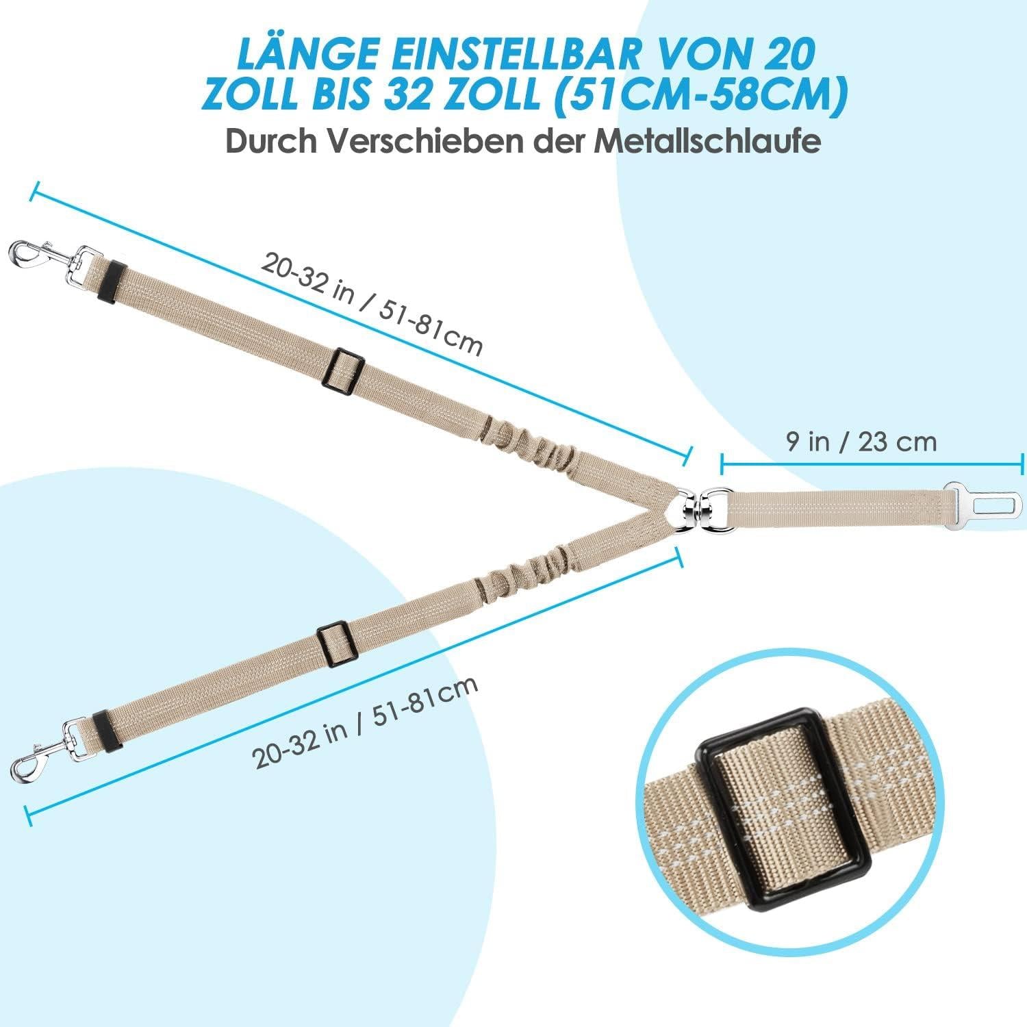 SlowTon Anschnallgurt Hund Auto Sicherheitsgurt verstellbar reflektierend