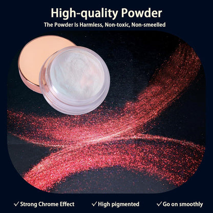 Chrome Nagelpulver Weiß Perle Iridescent Aurora Glitzerpuder