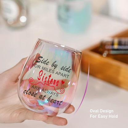 Schwester Geschenke Regenbogen Weinglas 450ML für Best