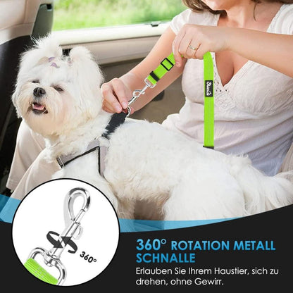 SlowTon Hundegurt Auto 2-in-1 Sicherheitsgurt Kopfstütze Limettengrün 2 Stk