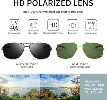 Polarisierte Herren Sonnenbrille Metallrahmen Vintage-Stil