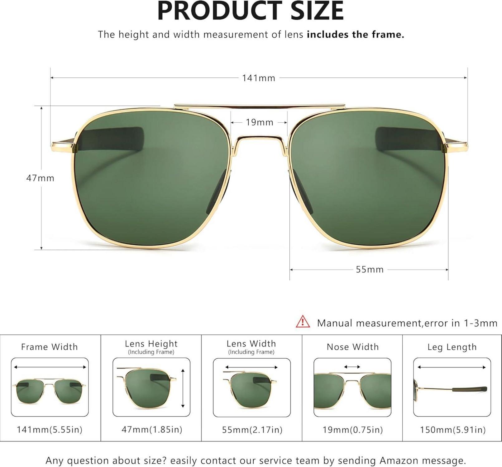 Polarisierte Herren Sonnenbrille Piloten Stil Bajonett-Tempel A285QKYS