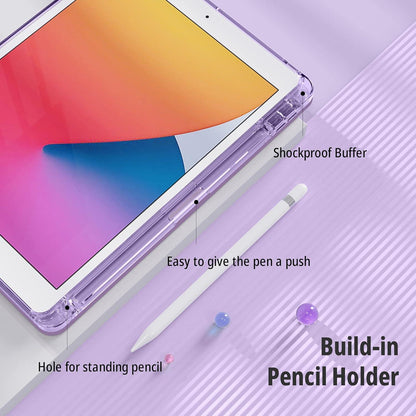 EasyAcc iPad 10,2 Zoll Hülle Stoßfest mit Stifthalter Violett
