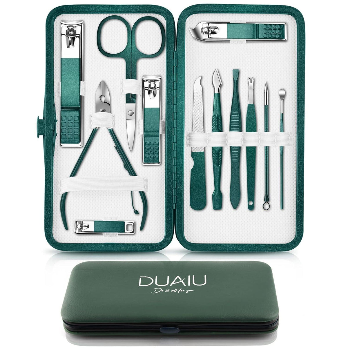 Professionelles Maniküre Pediküre Set mit PU-Box und Etui