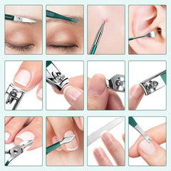 Maniküre Set 12-Teiliges Nagelknipser Pediküre Set Nagelschere Professionelles Nagelset Nageletui Fingernagel Pflege Set