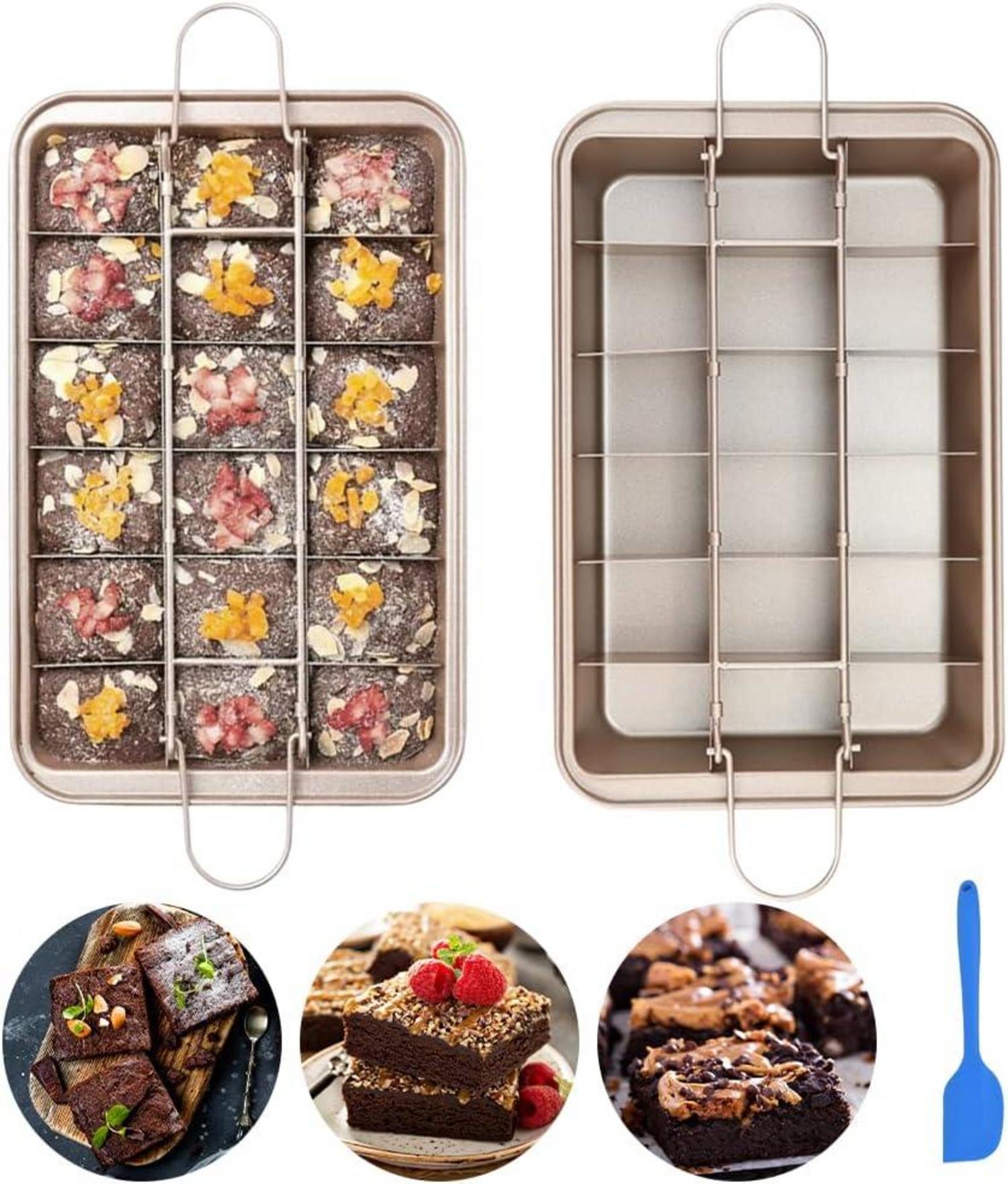 Brownie Backform mit Trennwänden und Spatula 31x20x3.7cm