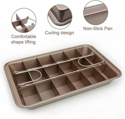 IVEOPPE Brownie Backform mit Trennwänden und Spatula