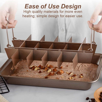 IVEOPPE Brownie Backform mit Trennwänden und Spatula 31x20x3.7cm