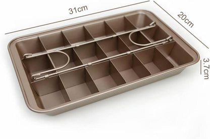 IVEOPPE Brownie Backform Brownie Backblech Trennwände Spatula 31x20x3.7 Antihaft