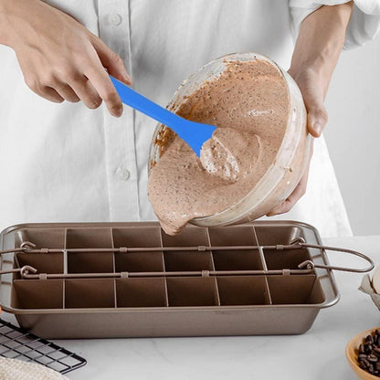 IVEOPPE Brownie Backform mit Trennwänden und Spatula 31x20x3.7cm