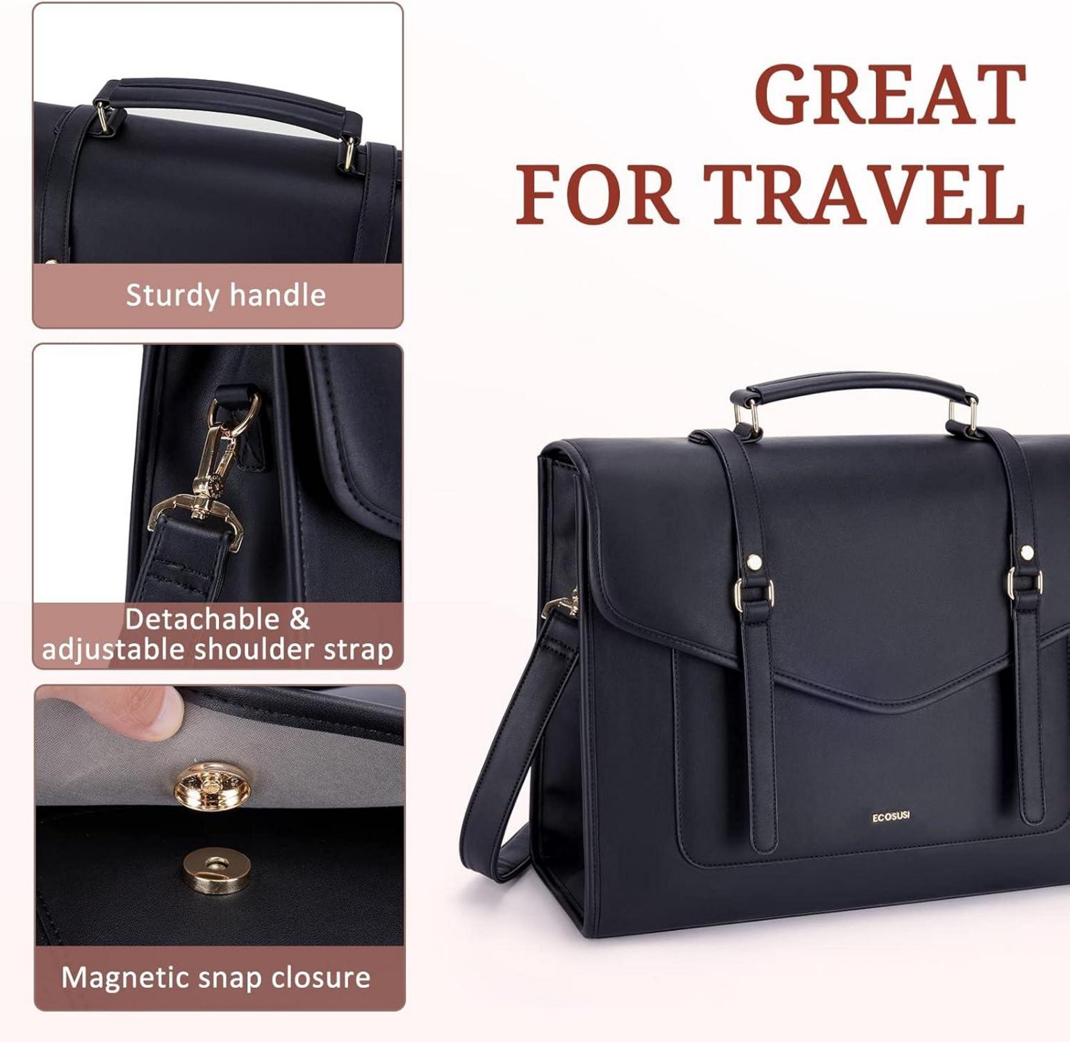 Laptoptasche 39,6 cm PU-Leder Damen Handtasche große Kapazität Arbeits