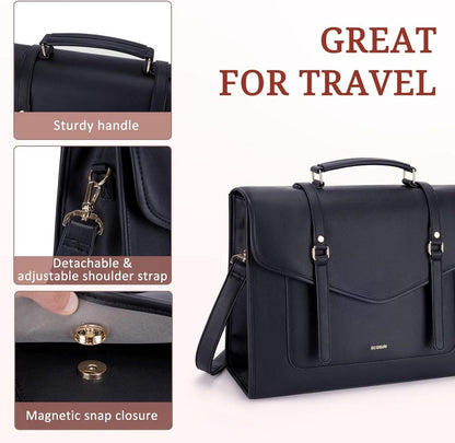 Laptoptasche 39,6 cm PU-Leder Damen Handtasche große Kapazität Arbeits