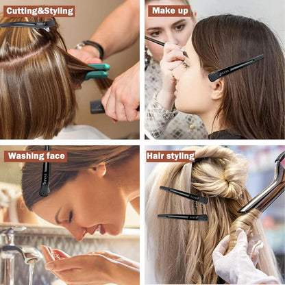Haarclips 10er Set Silikonband Rutschfest Abteilklammern für Dickes
