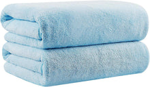 Badetuch-Set aus Mikrofaser für Sport, Yoga, Wellness - Blau