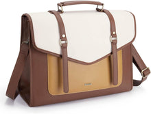 Laptoptasche Damen 15,6 Zoll PU Leder Dokumententasche braun