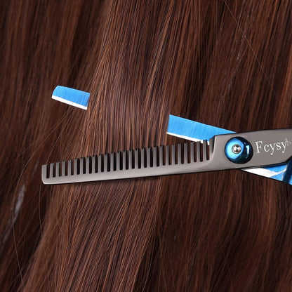 Friseurschere Haarschneideschere Effilierschere Set Profi-Blau 11 Stk Fcysy