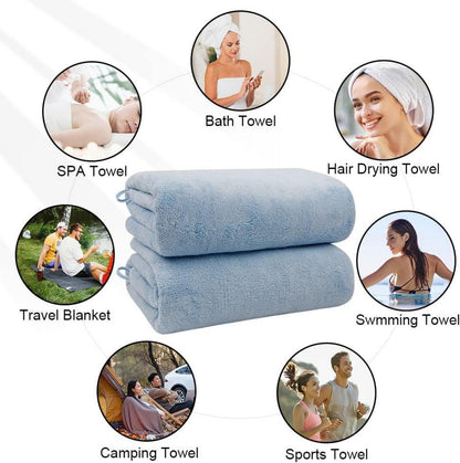 Badetuch-Set 4 Stück Mikrofaser 68x137cm Saugfähig Schnell Trocknend