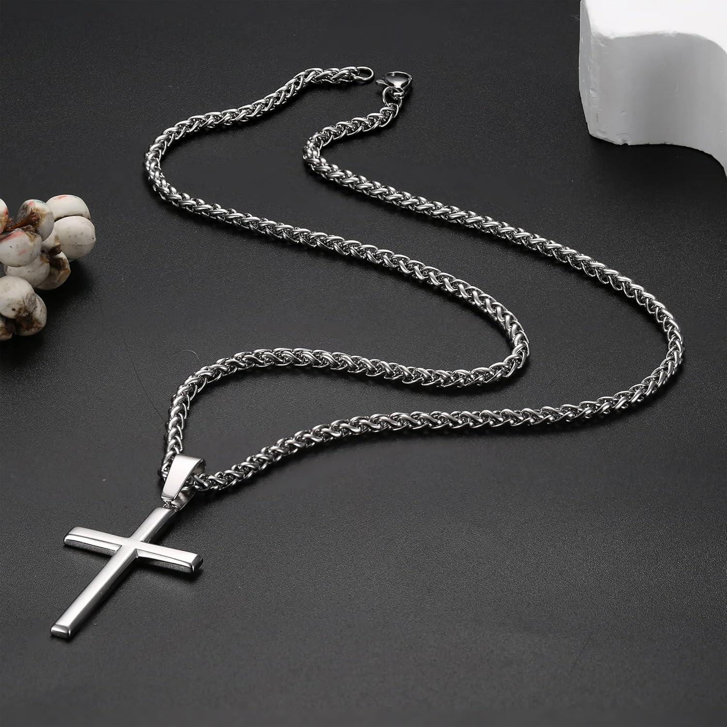 925 Silber Kreuz Kette Halskette Damen Herren Panzerkette 71cm