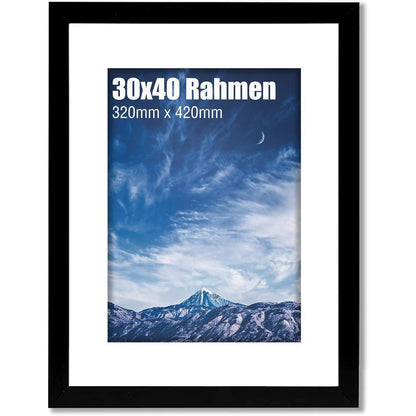 30x40 Bilderrahmen Holz Schwarz für Wohnzimmer und Büro