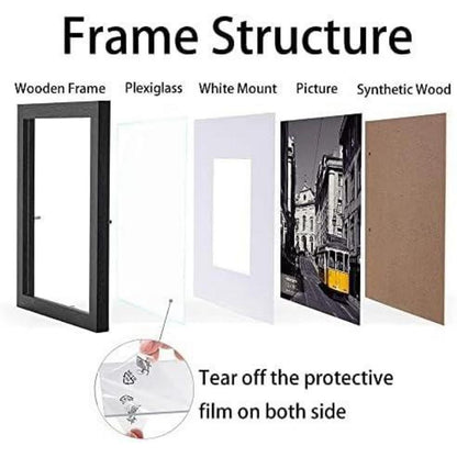 30x40 Bilderrahmen Holz Schwarz für Wohnzimmer und Büro