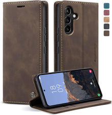 Samsung Galaxy A54 5G Handyhülle Premium Leder Flip Case Magnet