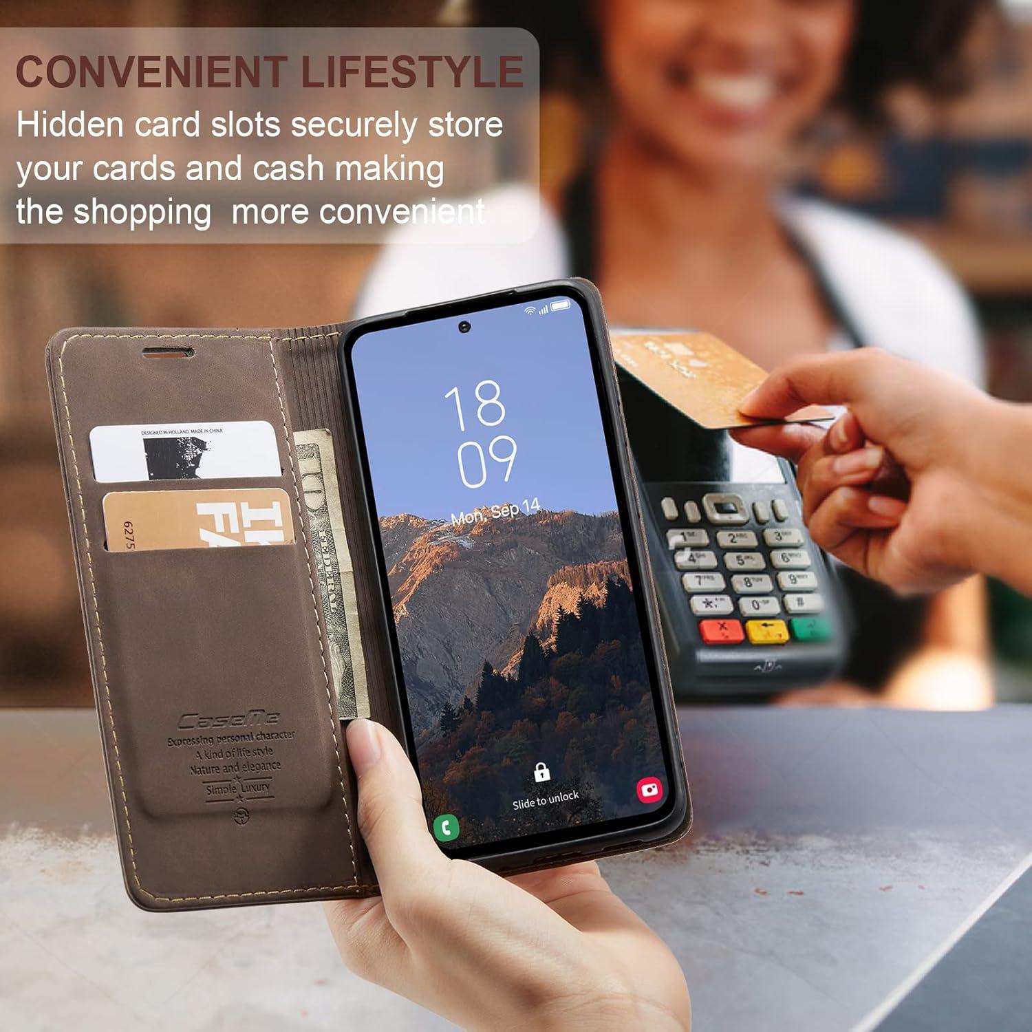 Samsung Galaxy A54 5G Handyhülle Premium Leder Flip Case Magnet