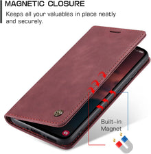 Samsung Galaxy A54 5G Hülle - Premium Leder Flip Case Rot